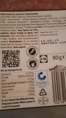 Pfeffersalami Lidl , code 20196677