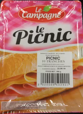 Le Picnic 10 tranches Salaisons de Tahiti Campagné, Le Campagné 400 grammes 10 tranches, code 2020005502901