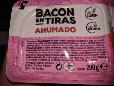 Tiras de bacon ahumado sin lactosa  200 g, code 20246463