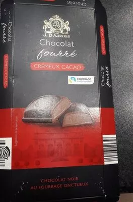 Chocolat fourré - crémeux cacao J.D. Gross 200g, code 20261139