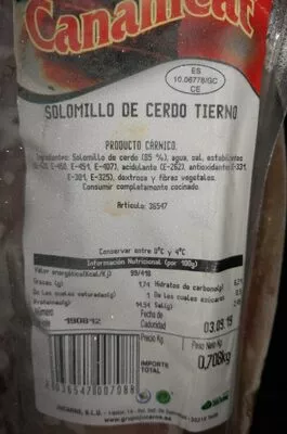 Solomillo de cerdo tierno Canameat , code 2036547007088