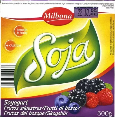 Postre de soja Frutas del bosque Milbona 500 g (4 x 125 g), code 20368265