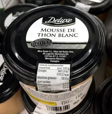 Mousse de thon blanc Deluxe 110 g, code 20385354