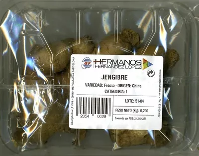 Jengibre fresco Hermanos Fernández López 200 g, code 20540029