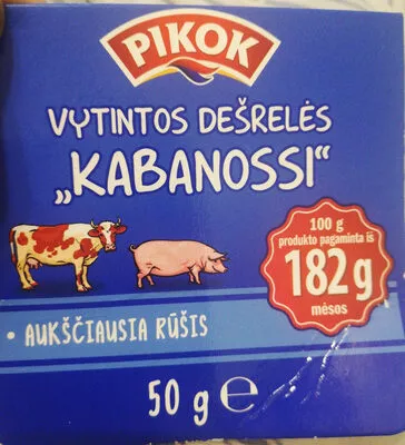 Vytintos kiaulienos ir jautienos dešrelės and 'Kabanossi' Lidl 50, code 20640613