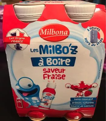 Milbo'z à Boire saveur Fraise Milbona, Lidl 720 g (4 * 180 g e), code 20691929