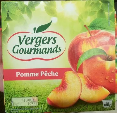 Compote pomme pêche Vergers Gourmands 400 g (4 x 100 g), code 20703523