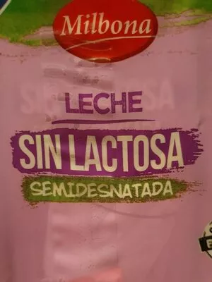 Leche semidesnatada sin lactosa Milbona , code 20704063