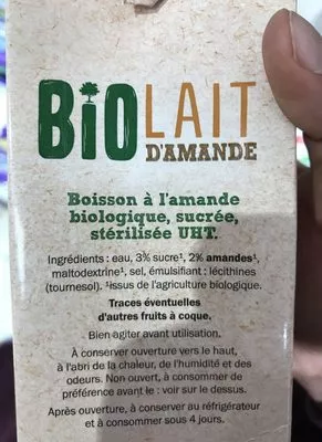 Lait d'Amande Bio Milbona, Lidl 1 L e, code 20749897