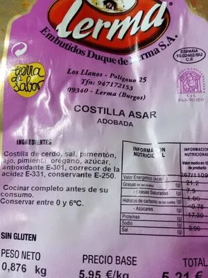 Costilla asar adobada Lerma , code 2079503005216