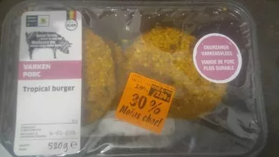 Tropical burger Lidl 520 g, code 20854331