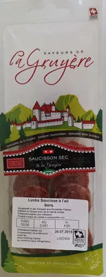 Lyoba Saucisse à l'ail barquette Saveur de Gruyère 81 g, code 2110442004059