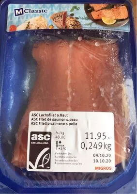 ASC filet de saumon sans peau  , code 2121946011955