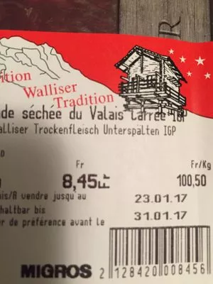 Fleury Viande séchée du Valais Migros 84 g, code 2128420008456