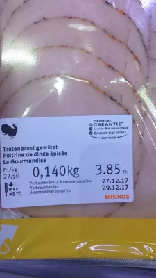 Poitrine de dinde épicée  140 g, code 2129590003852