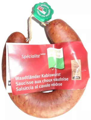 Saucisse aux choux vaudoise, Migros, Suter Viandes SA 366 g, code 2130270006407