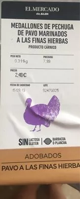 Pechuga pavo finas hierbas El Mercado de Aldi , code 2134093002486