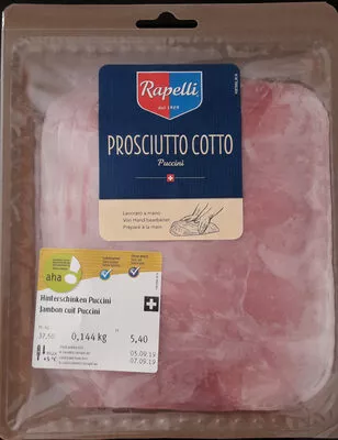 Prosciutto Cotto Puccini Rapelli 145 g, code 2134571005404