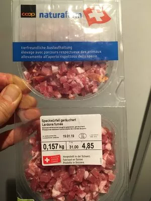 Lardons fumés Coop 173 g, code 2149481004850