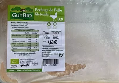 Pechuga de Pollo fileteada GutBio , code 2154104005909