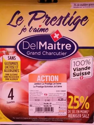 Le Prestige jambon Migros 140 g, code 2180948004259