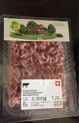 Viande hachée de bœuf Migros , code 2185339007208