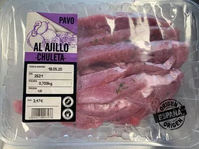 Chuleta pavo ajillo Lidl , code 2200279003476