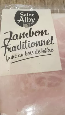 jambon traditionnel fume au bois de hêtre saint Alby 303 g, code 2205872003489