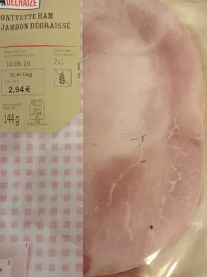 Jambon dégraissé Delhaize 144 g, code 2258120002949