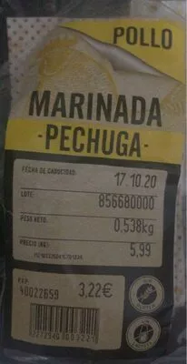 Pollo marinada pechuga lidl , code 2272940003221