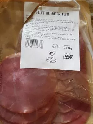 Filet de bacon fumé Sans marque 130 g, code 2293164016736