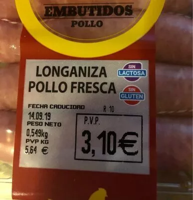 Longaniza pollo fresca mercadona , code 2302862003105