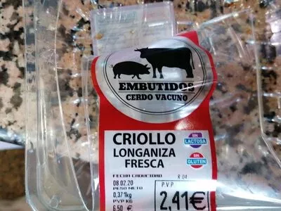 Criollo longaniza fresca mercadona , code 2302863002411