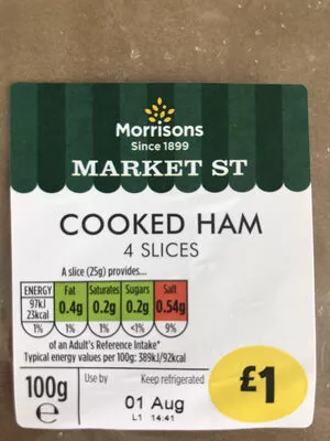 Morrison Market Street Cooked Ham Morrison 100g, code 2326926601007