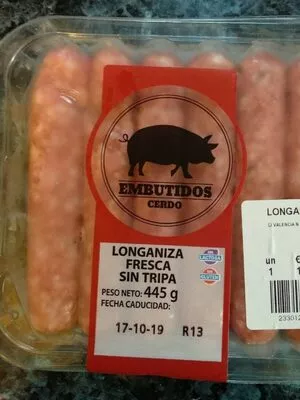 Longaniza fresca sin tripa mercadona 445 g, code 233012670000100167001673