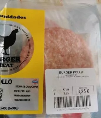 Burger meat pollo Delisano 6 x 90 g, code 233026220000100325003259