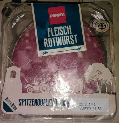 Fleisch Rotwurst Penny 200g, code 23382084