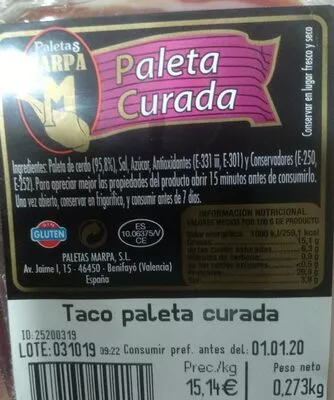 Taco paleta curada paletas marpa , code 2359135004130