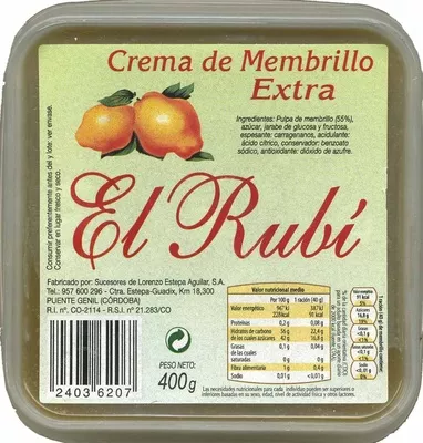 Dulce de membrillo El Rubí 400 g, code 24036207