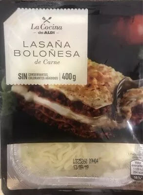 Lasaña verde de espinacas y carne La Cocina de Aldi , code 24054164