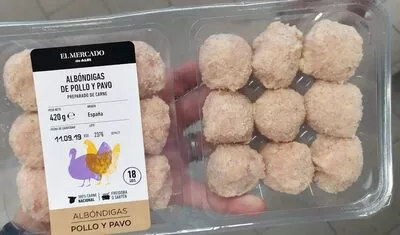 Albóndigas de pollo y pavo El Mercado de Aldi 420 g, code 24075626