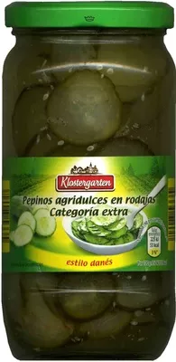 Pepinos Agridulces en Rodajas Klostergarten 670 g (neto), 360 g (escurrido), 720 ml, code 24085335