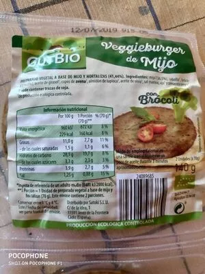 Veggieburger de mijo Gutbio , code 24089685