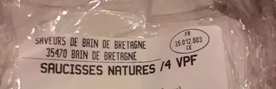 Saucisses natures Saveurs De Bain De Bretagne , code 2422918032146