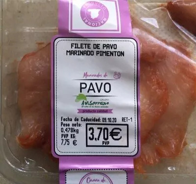 Filete de pavo marinado pinenton  , code 2534073003708