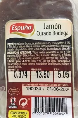 Jamon curado bodega  , code 2551379005052