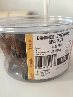 Bananes entières séchées  , code 2600293010434