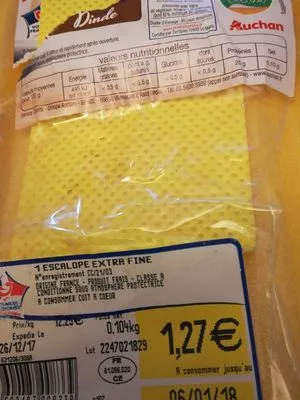 Escalope de dinde Auchan , code 2600487008339