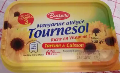 Margarine allégée tournesol Buttella 500g, code 26008912