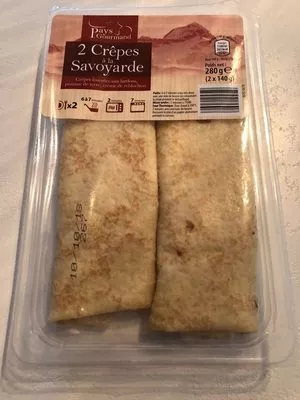 Crêpes a la savoyarde La cuisine des Saveurs, Aldi 330 g [même code barre 26042459 que : Saumon à l'oseille, voir 2000000034104 ; Colin d'Alaska sauce citron, voir 2000000034105 ; Emincé de volaille, voir 2000000034106], code 26042459